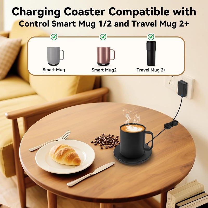 Cisain Charging Coaster 2 Compatible with Temperature Control Smart Mug 2,Mug1, Mug Power Cord for Em/BER Smart Temperature Control Mugs - Image 3